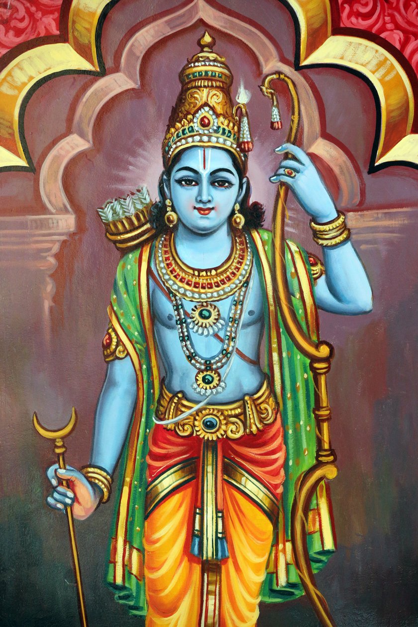 Hinduistický chrám Sri Vadapathira Kaliamman. Avatar Višnua. Lord Ráma 7. inkarnace. Singapur od Unbekannt
