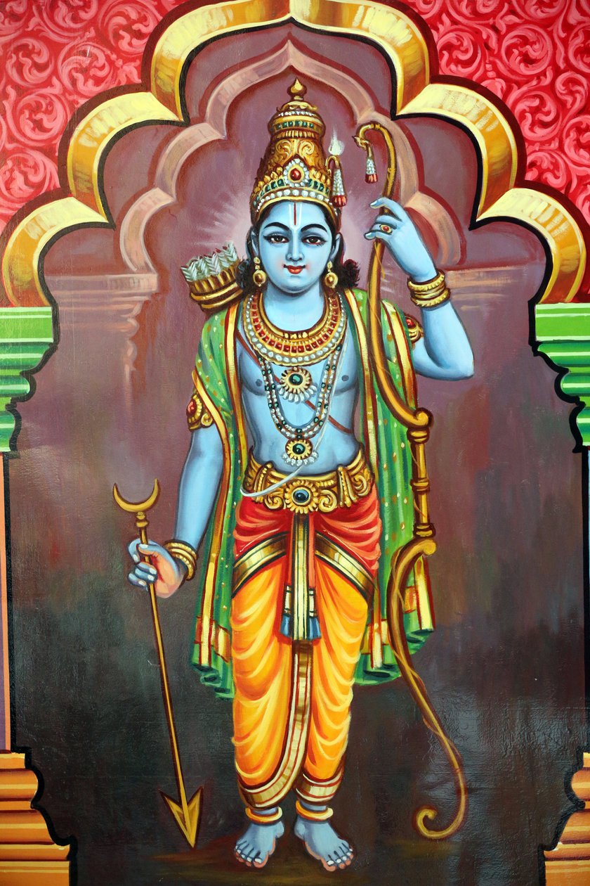 Hinduistický chrám Sri Vadapathira Kaliamman. Avatar Višnua. Lord Ráma 7. inkarnace. Singapur od Unbekannt