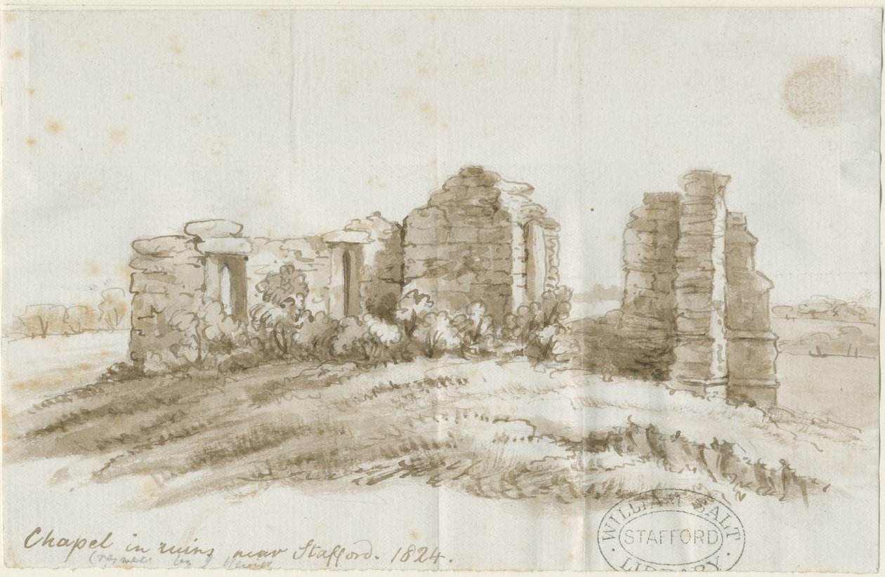 Stafford - Creswell Chapel: perokresba, 1824 od Unbekannt