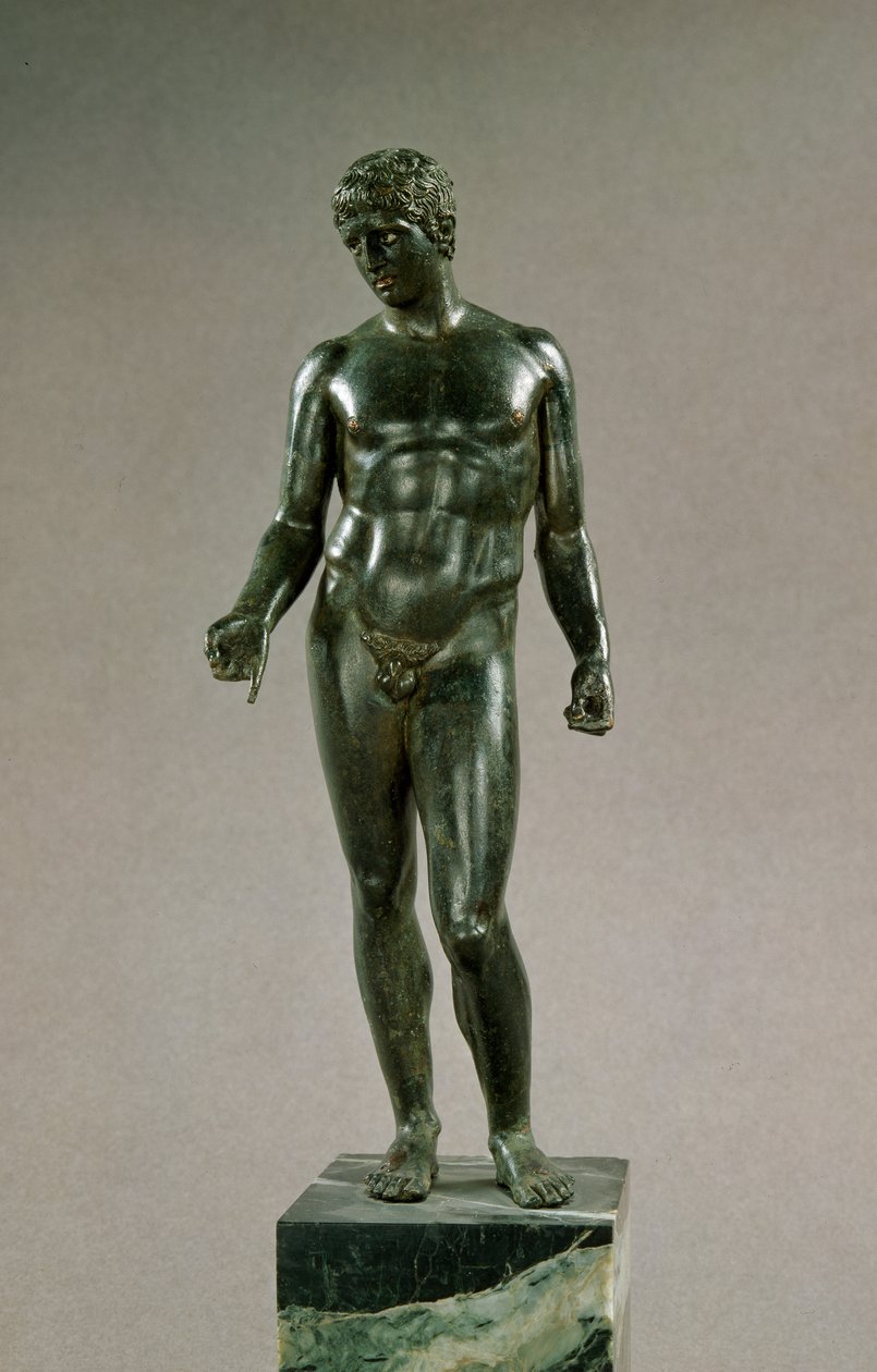 Socha Merkura, adaptace řeckého Discophoros Polyclitus, římský, 25-50 nl (bronz) od Unbekannt