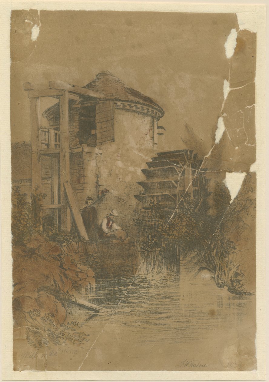 Stoke-upon-Trent - Boothen Mill: tónovaná litografie, 1839 od Unbekannt