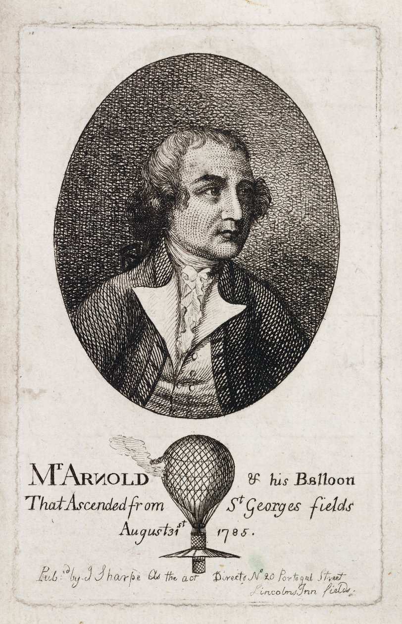 Stuart Amos Arnold, anglický letec, c 1785 od Unbekannt