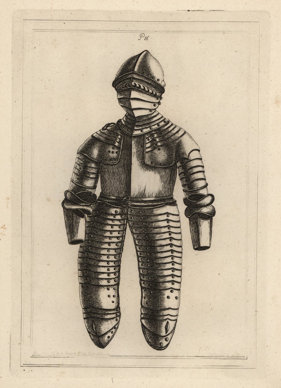 Oblek jezdeckého brnění z doby krále Jindřicha VIII. nebo Alžběty I. z Tower of London od Unbekannt