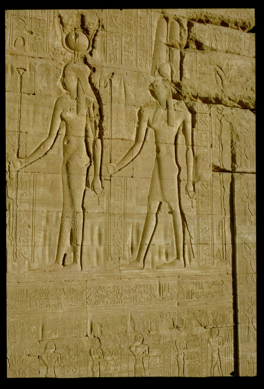 Potopený reliéf zobrazující Hathor a Hora (foto) od Unbekannt