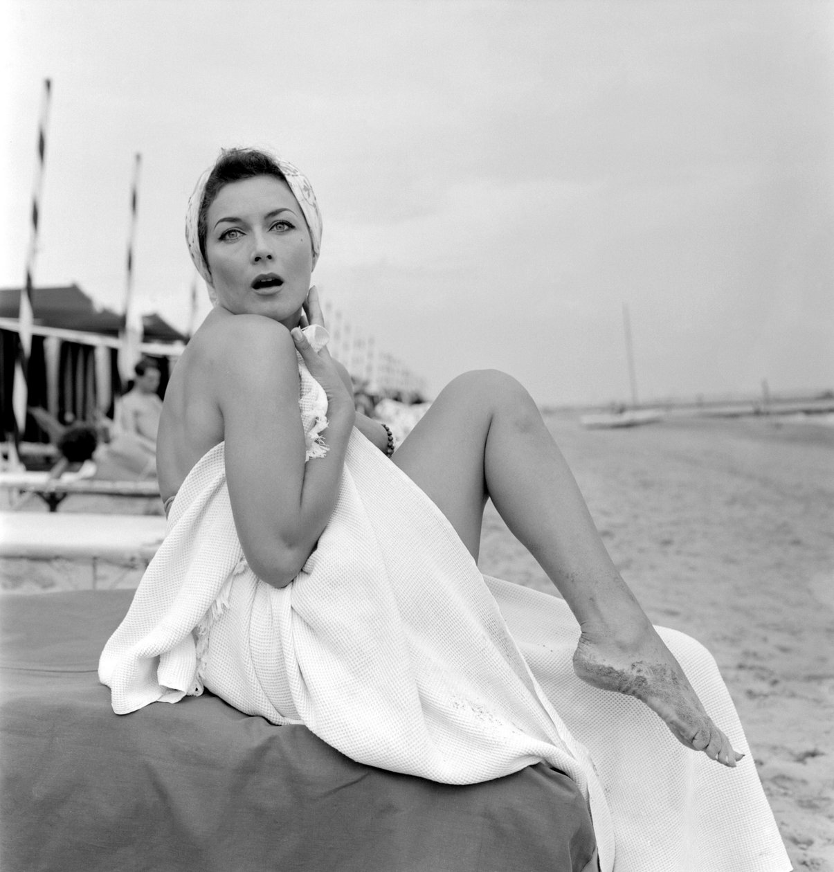 Herečka GIANNA MARIA CANALE NA BEACH VENICE LIDO - 1955 od Unbekannt