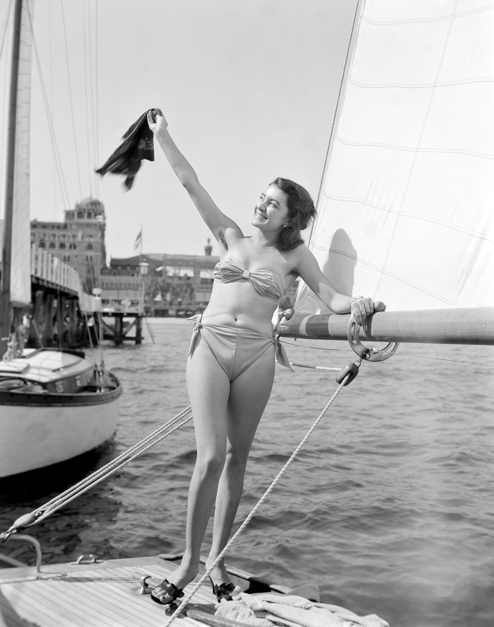 Herečka SANGHE GIANNA NA BEACH VENICE LIDO - 1951 od Unbekannt