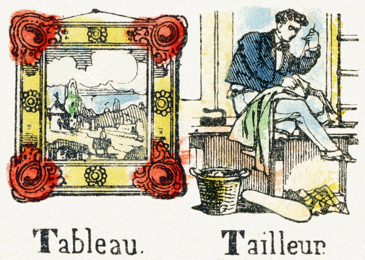 T - Tableau Tailleur - Child Entertainment Alphabet c.1890 (litografie) od Unbekannt