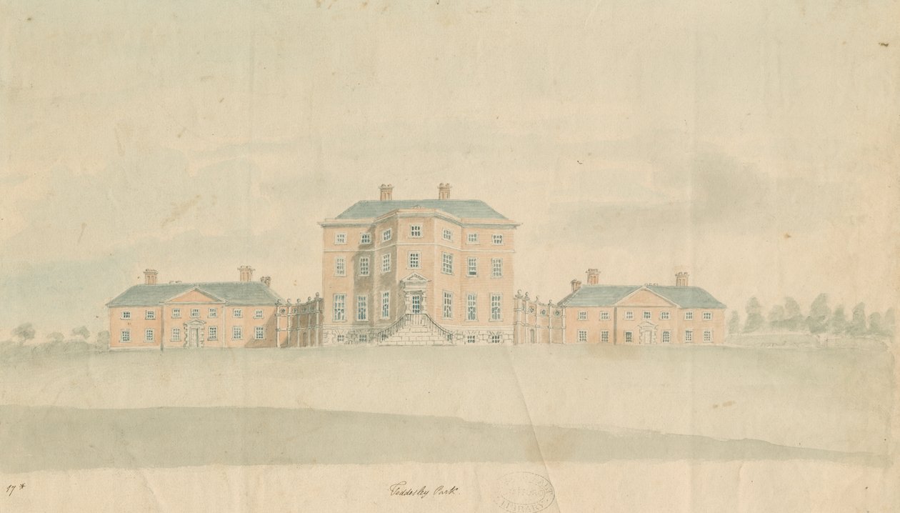 Teddesley Hall: malba akvarelem a [konec 18. století] od Unbekannt