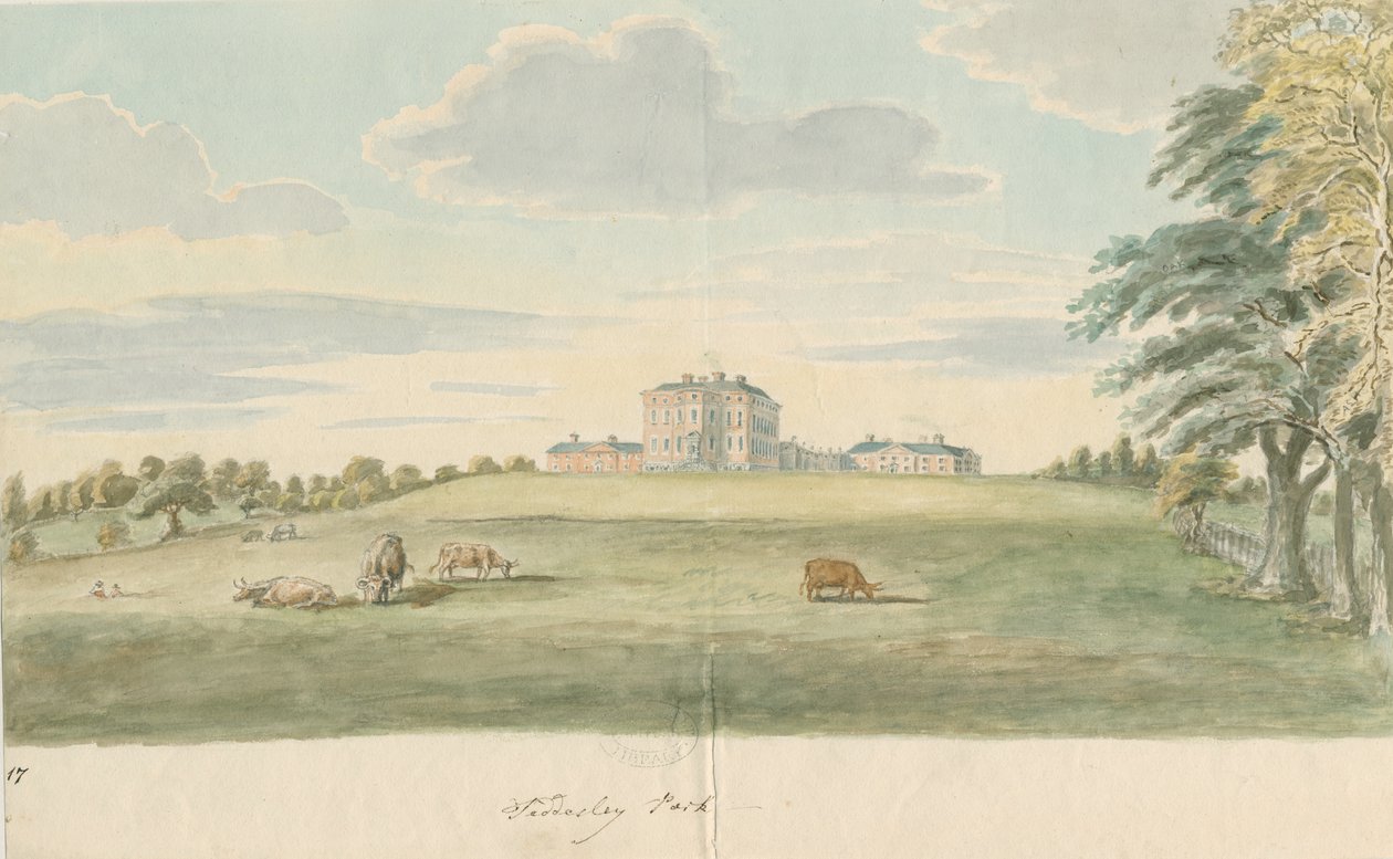 Teddesley Hall: malba akvarelem a [konec 18. století] od Unbekannt