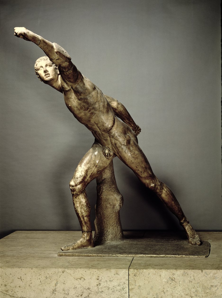 The Borghese Gladiator, Řek, cca 50 př.nl (mramor) (viz také 98022) od Unbekannt