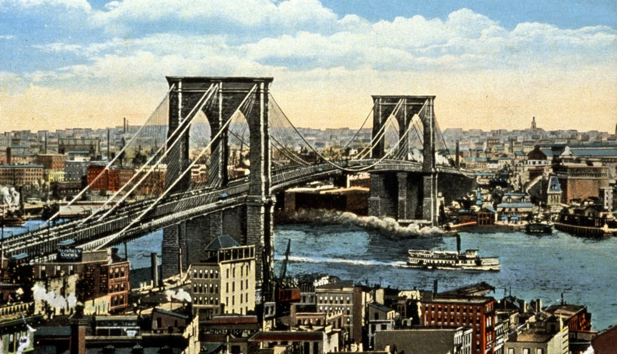 Brooklynský most, New York, asi 1930 (Pohlednice) od Unbekannter Künstler