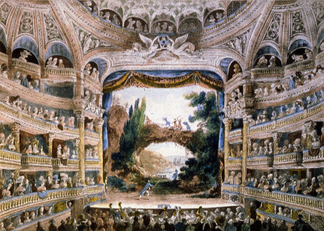 Divadlo Comedie Francaise na konci 18. století, konec 19. století (rytina) od Unbekannter Künstler