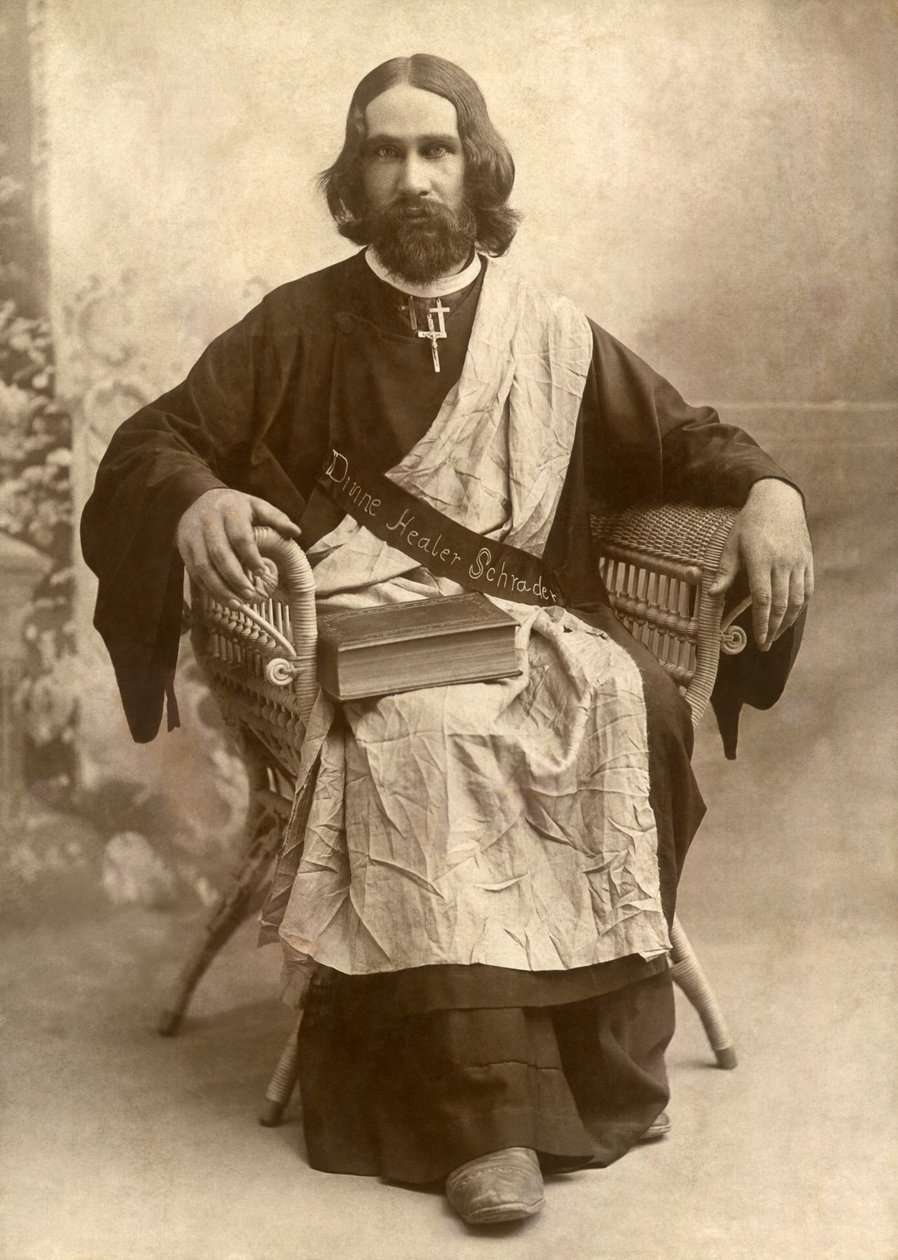 The Divine Healer Schrader, Temple, Texas, cca 1888 (černobílá fotografie) od Unbekannt