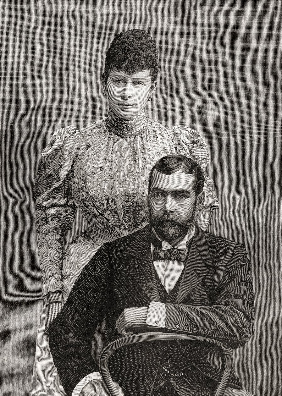 Vévoda a vévodkyně z Cornwallu, George V a jeho manželka Marie z Tecku. od Unbekannt