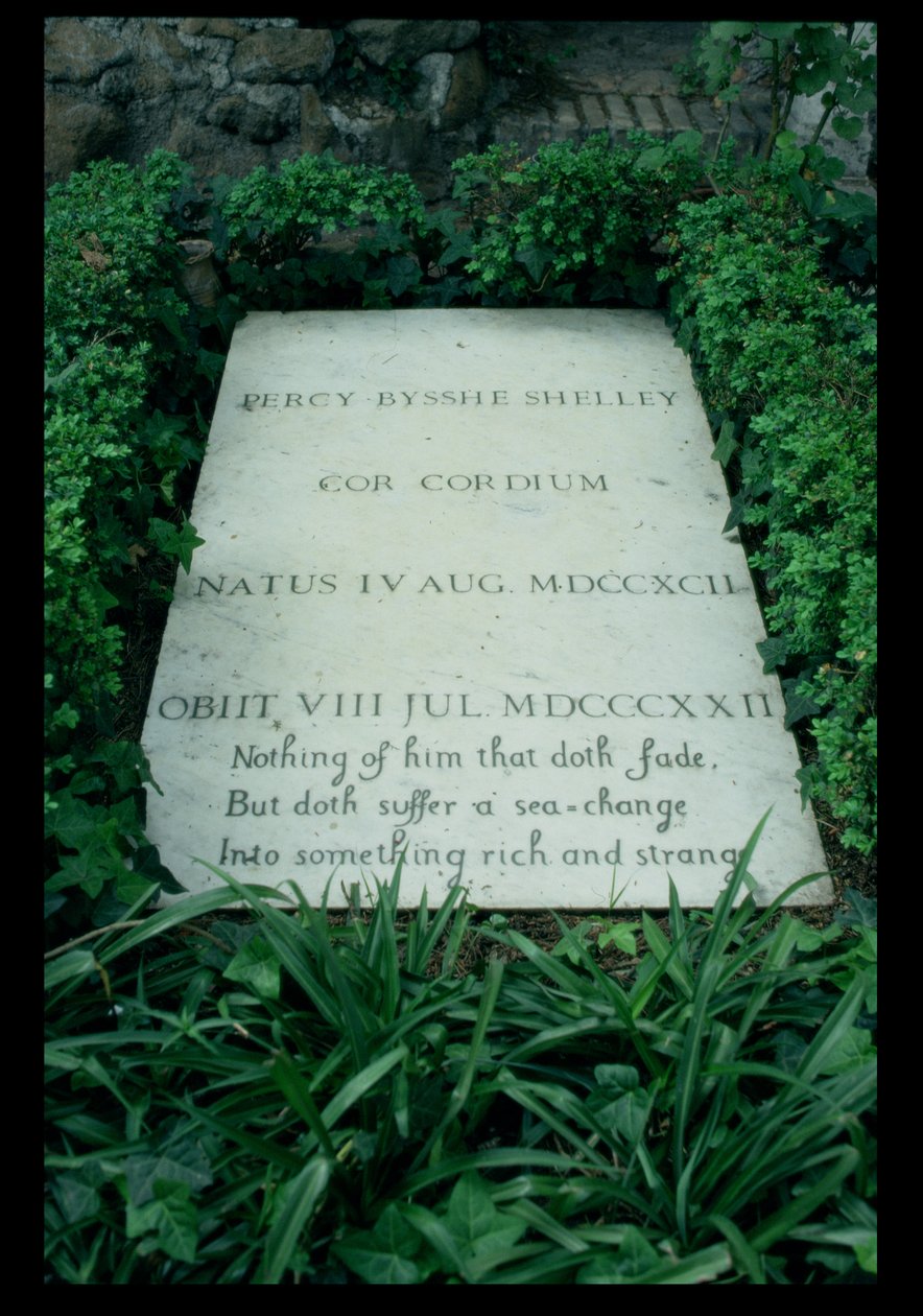 Hrob Percyho Bysshe Shelleyho (1792-1822) (černobílá fotografie) od Unbekannt