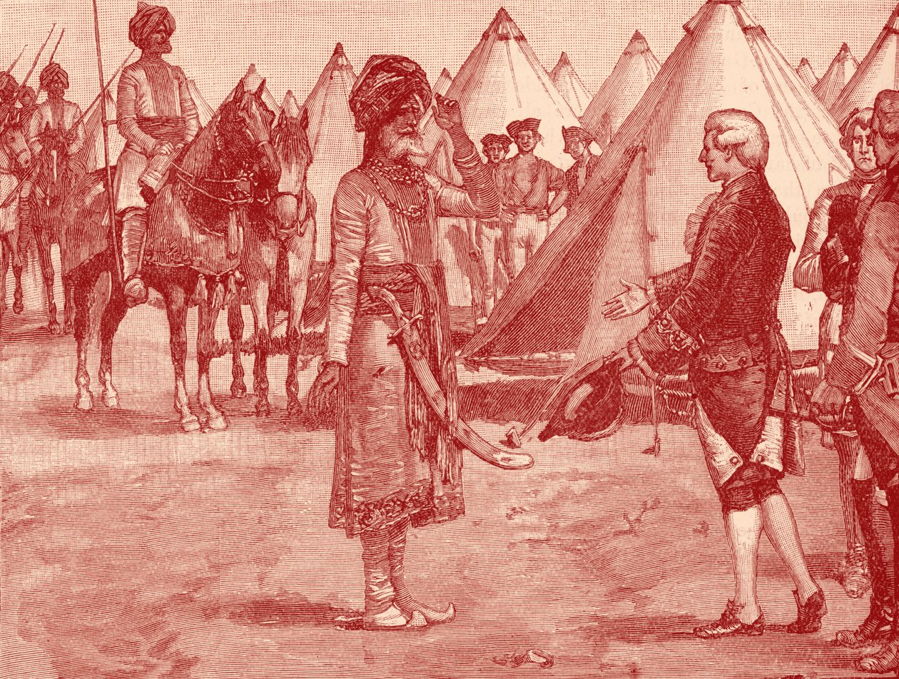 Velký Mughal, vstupující do anglického tábora od Unbekannter Künstler