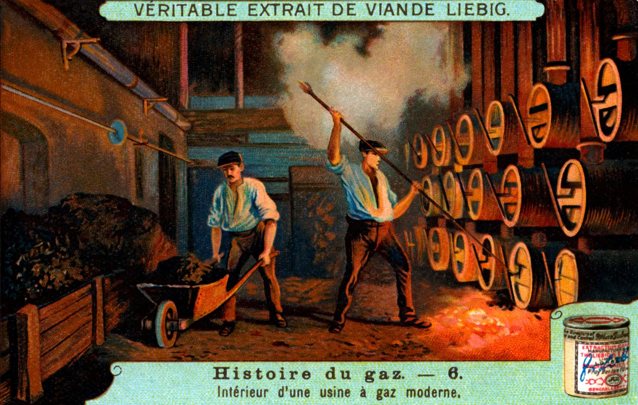 Historie plynu: Interiér moderní plynárny od Unbekannter Künstler