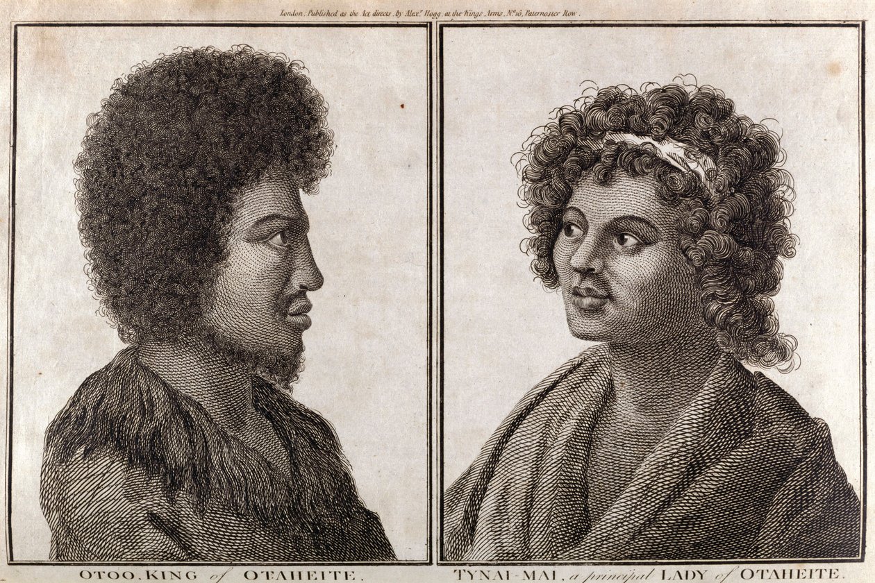 Král a hlavní dáma Tahiti, c 1773 od Unbekannt
