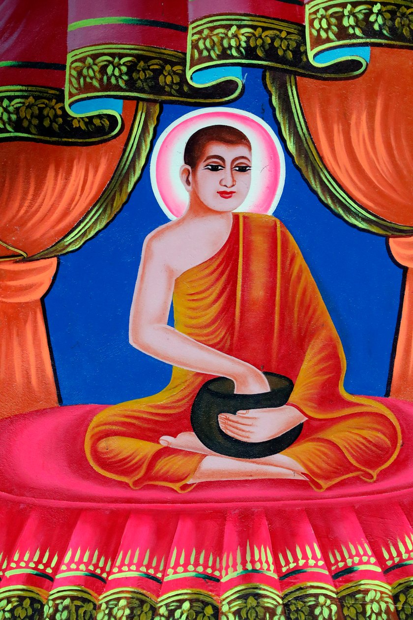 Život Buddhy, Siddhártha Gautama. Soc Po Lok buddhistický chrám. Chau Doc. Vietnam. (fotografie) od Unbekannt