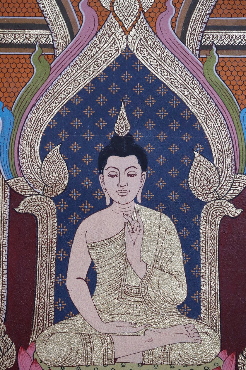 Život Buddhy, nástěnná freska, klášter Wat Maniratanaram, Phnom Penh, 2022 (foto) od Unbekannter Künstler