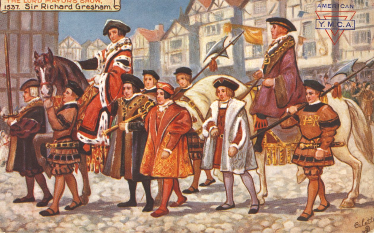 Přehlídka lorda starosty v londýnské City, tudorovská Anglie od Unbekannter Künstler