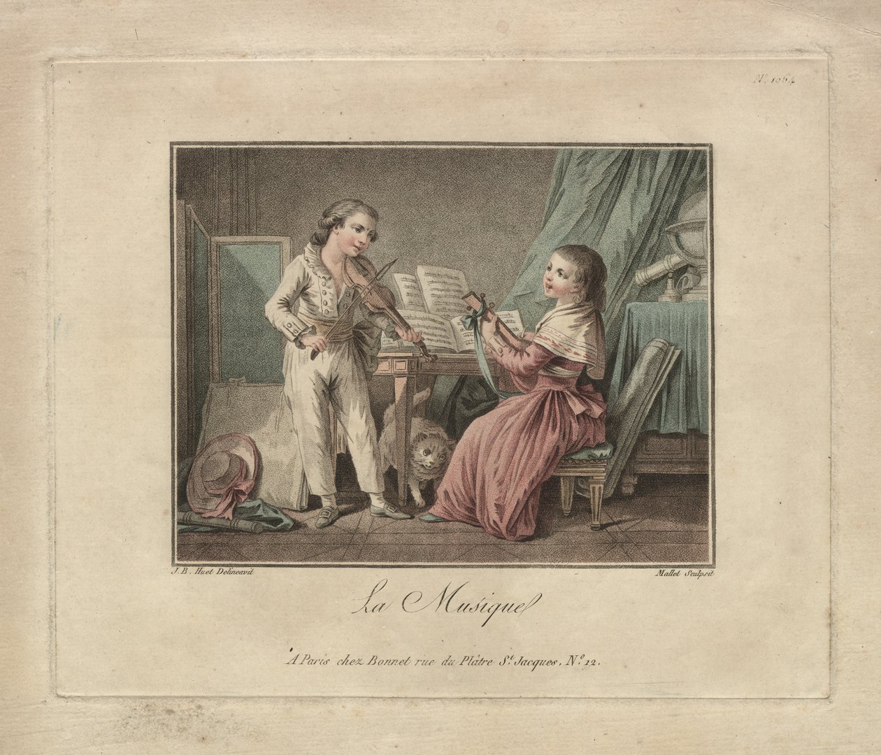 The Music, c.1780 (gravírování) od Unbekannter Künstler