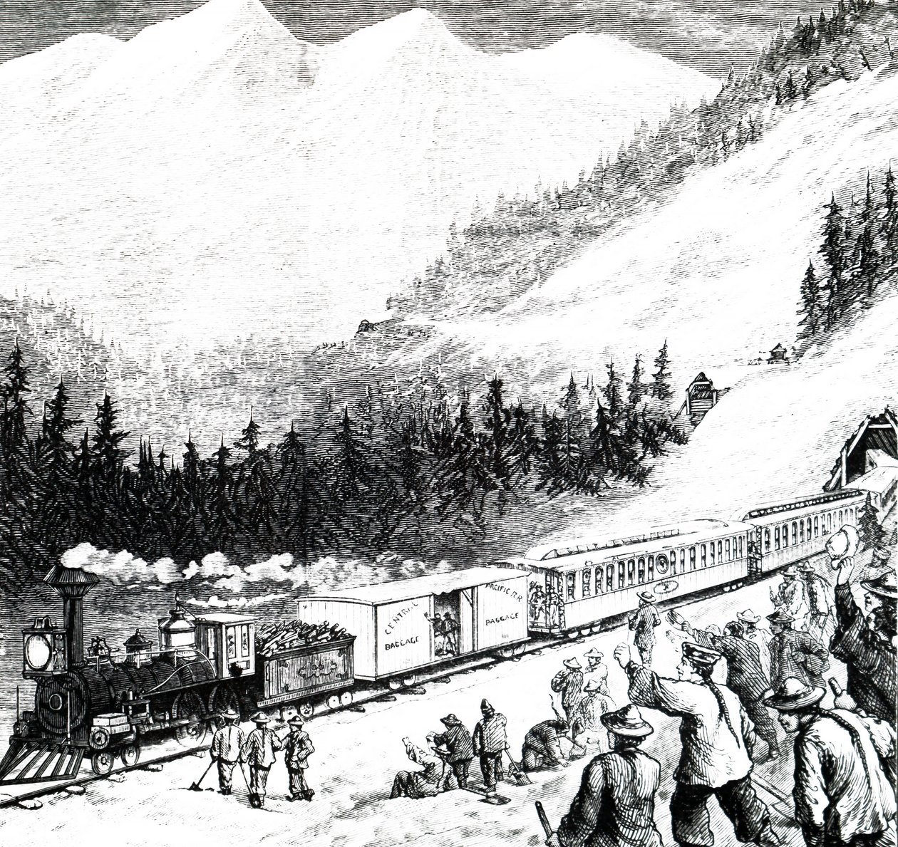 Pacifická železnice v pohoří Sierra Nevada. od Unbekannt