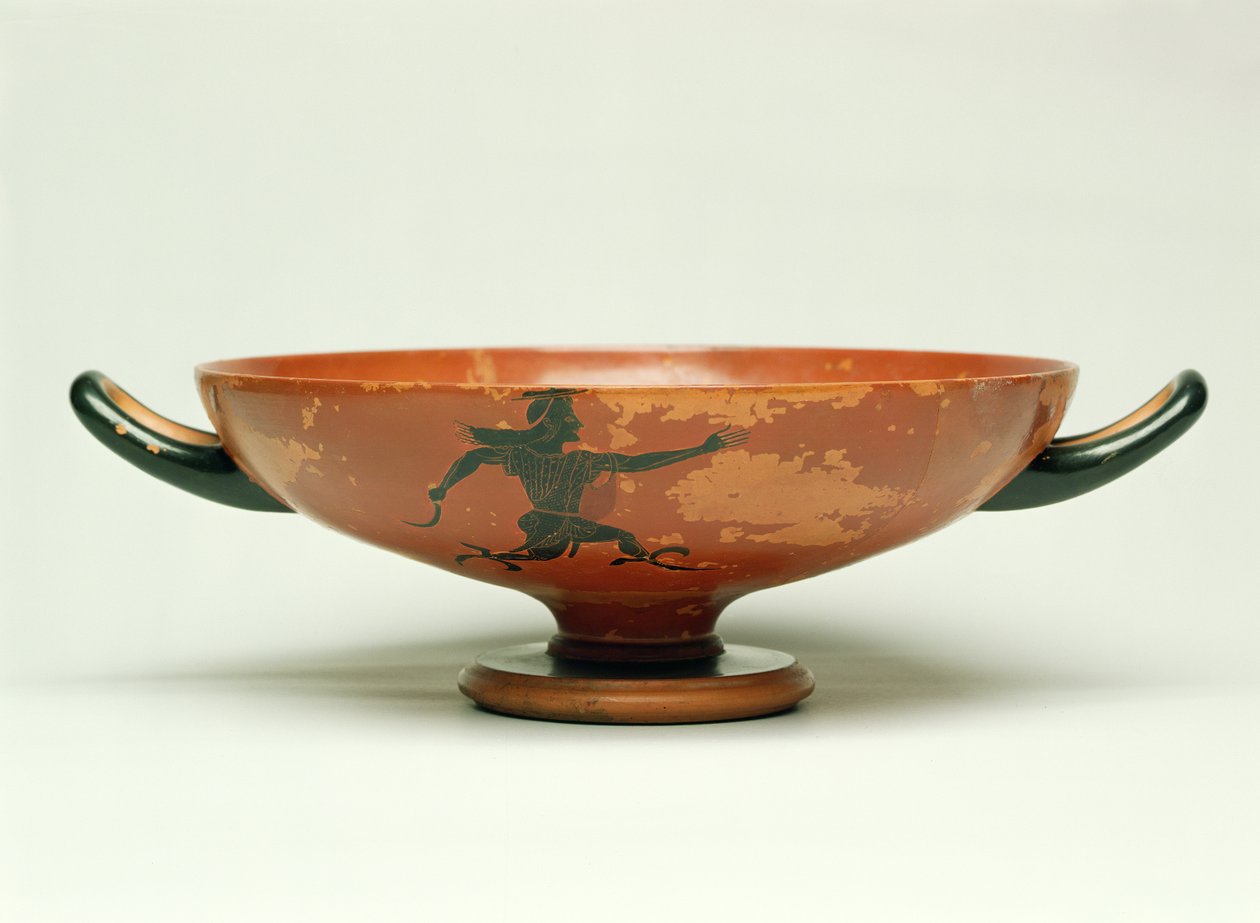 Pronásledování Persea, podkrovní černý figurální kylix vyrobený The Pepaks Master, 525-520 př.nl (keramika) od Unbekannt