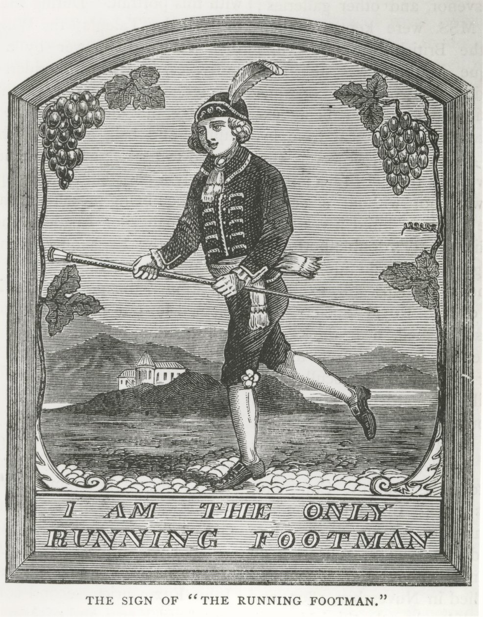 Nápis hostince "The Running Footman" (rytina) od Unbekannt
