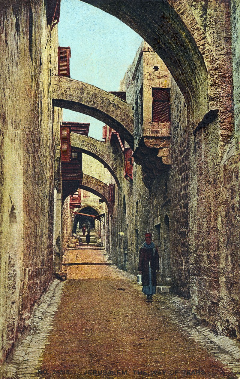 Křížová cesta, Jeruzalém, počátek 20. století (pohlednice) od Unbekannter Künstler