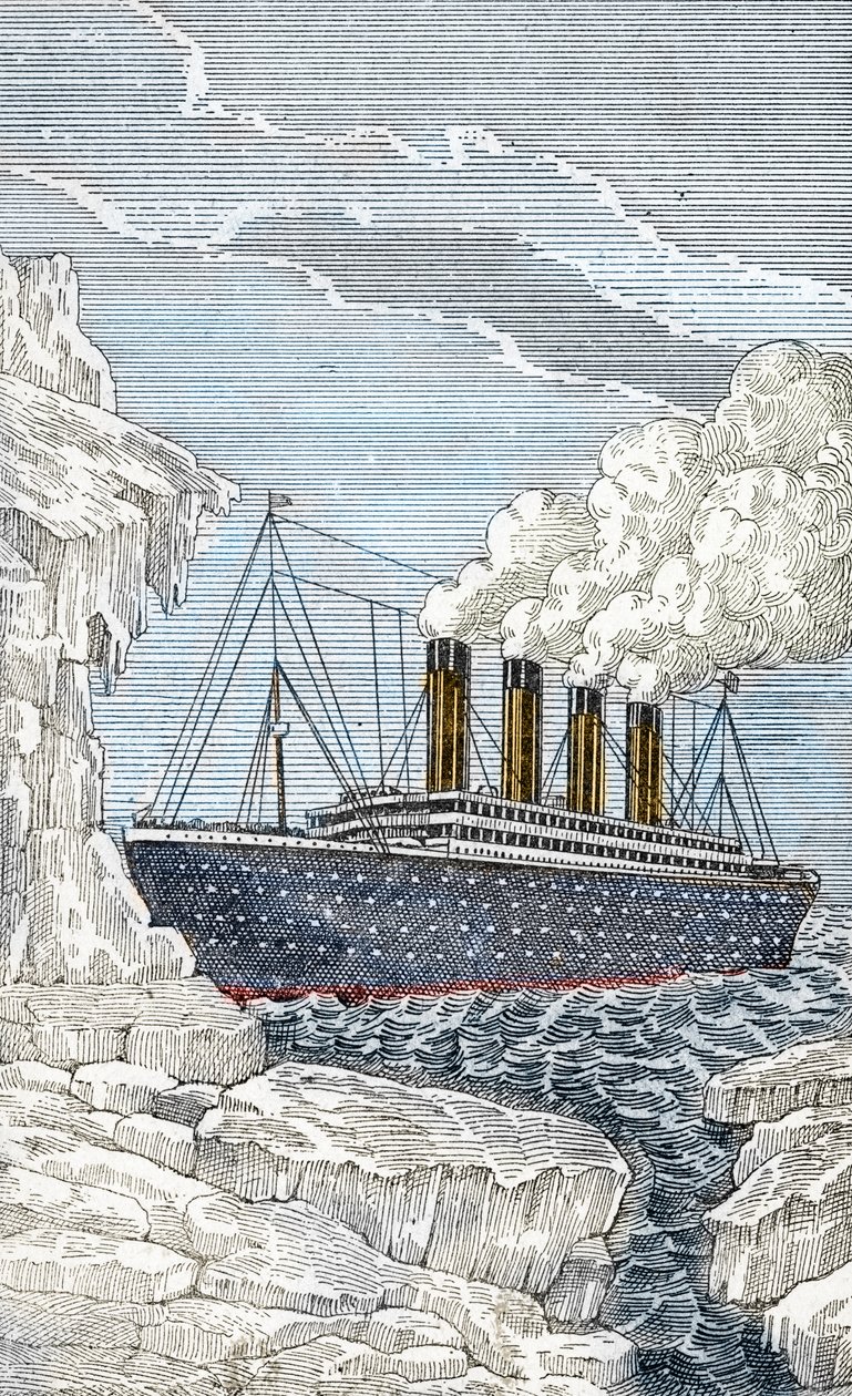 Loď Titanic narazila 14. dubna do ledovce od Unbekannter Künstler