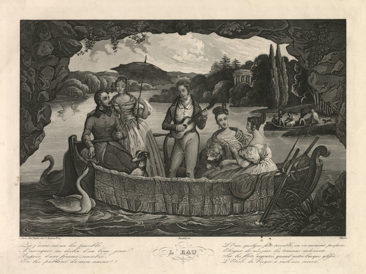 The Water, Paris, c.1835 (rytina) od Unbekannter Künstler