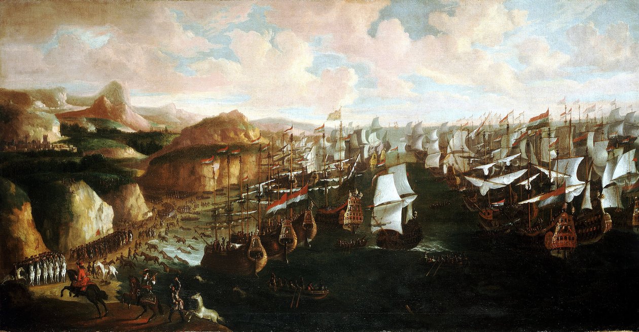 Příjezd Viléma III. Oranžského (nebo Viléma III. Anglického) (1650-1702) do Torbay (Anglie) 5. listopadu od Unbekannter Künstler