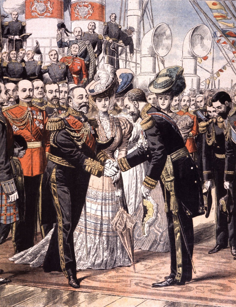 Francouzský viceadmirál Caillard přijatý Edouardem VII (1904) od Unbekannter Künstler