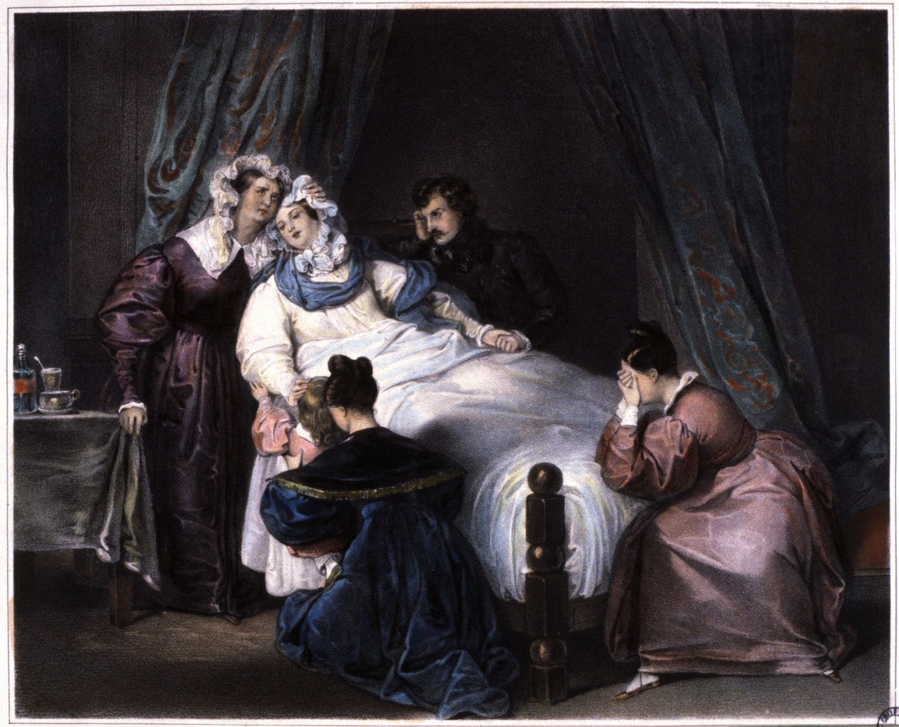 Nenapravitelná ztráta, i mrtvý při porodu, asi 1840 (litografie) od Unbekannter Künstler