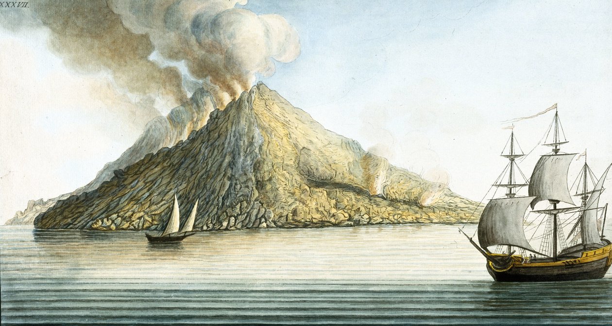 Ostrov Stromboli, Sicílie od Unbekannter Künstler