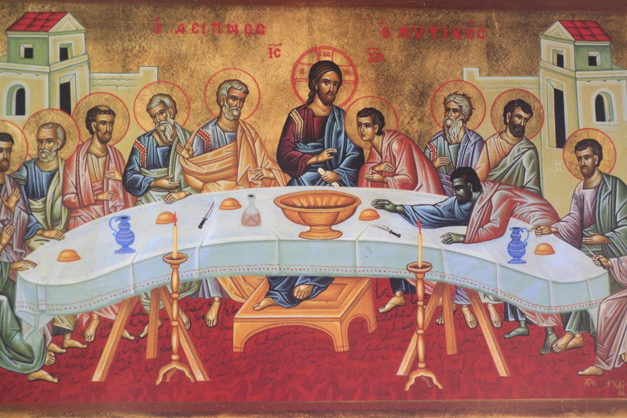 Poslední večeře. Ortodoxní kostel Saint-Antoine-le-Grand Saint-Laurent-en-Royans Francie od Unbekannt
