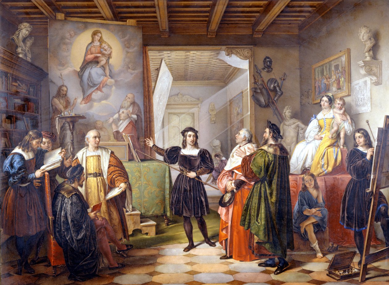 Malíř Rafael (Raphael Sanzio 1483 - 1520) ve svém ateliéru. od Unbekannter Künstler