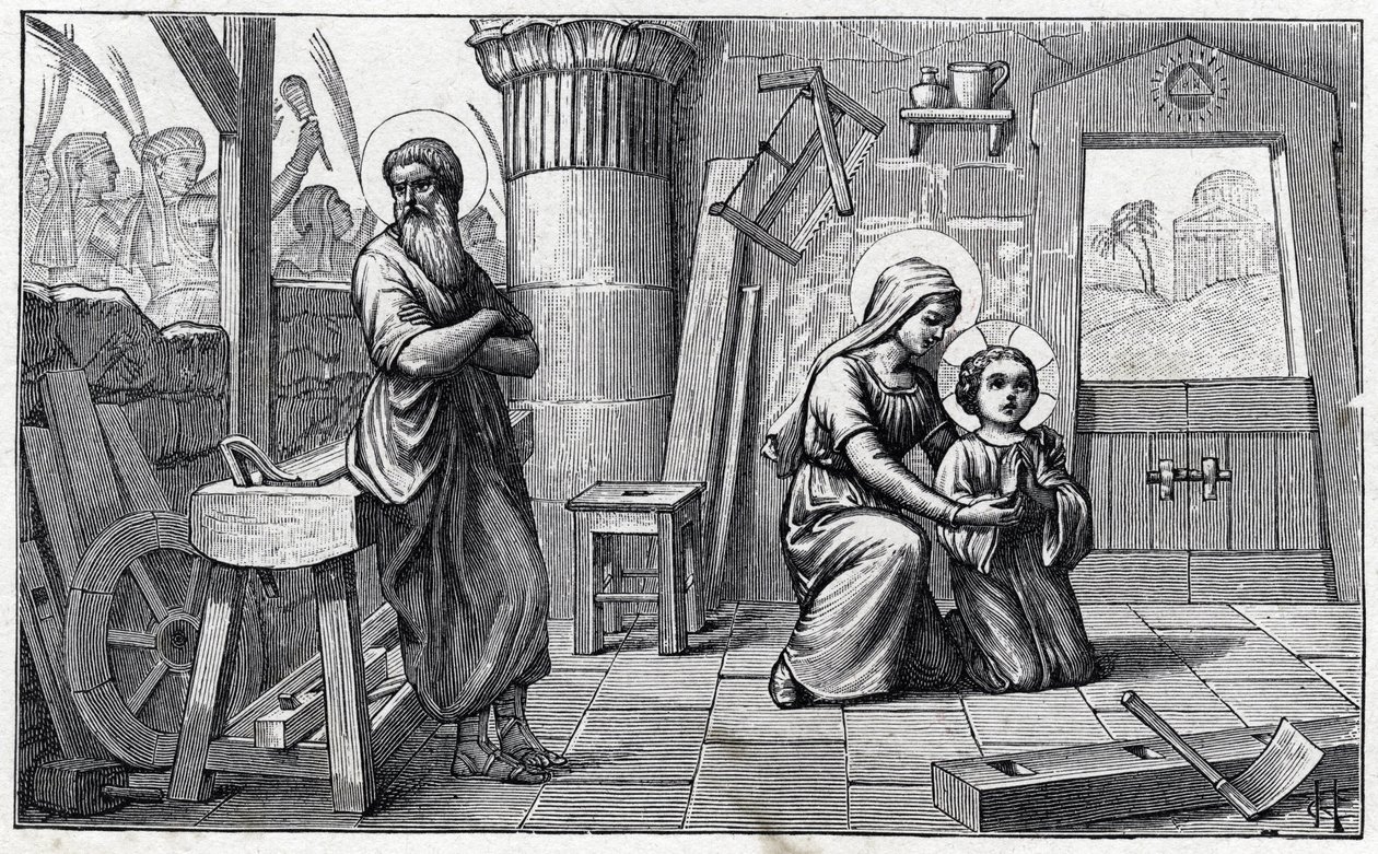 Pobyt v Egyptě. Abeceda dítěte Ježíše. Vydání 1932. Woodcarvings podepsané H G. Private Collection od Unbekannter Künstler