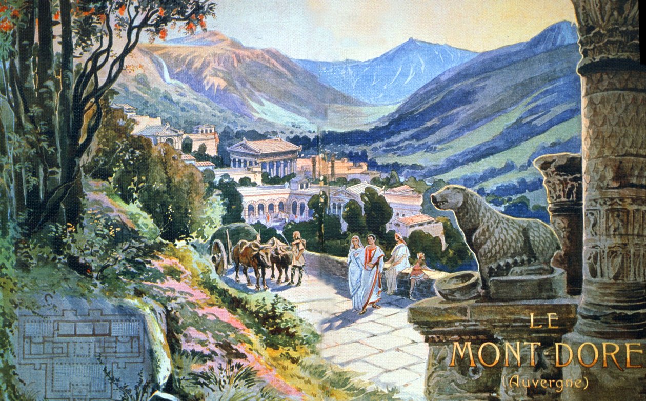 Termální lázně v Auvergne v době galorománské, kolem roku 1900 (ilustrace) od Unbekannter Künstler