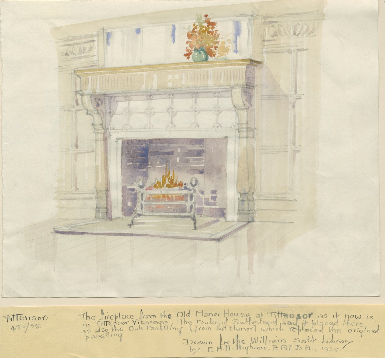 Tittenzor - Krb z Manor House: malba vodovými barvami, 1938 od Unbekannt
