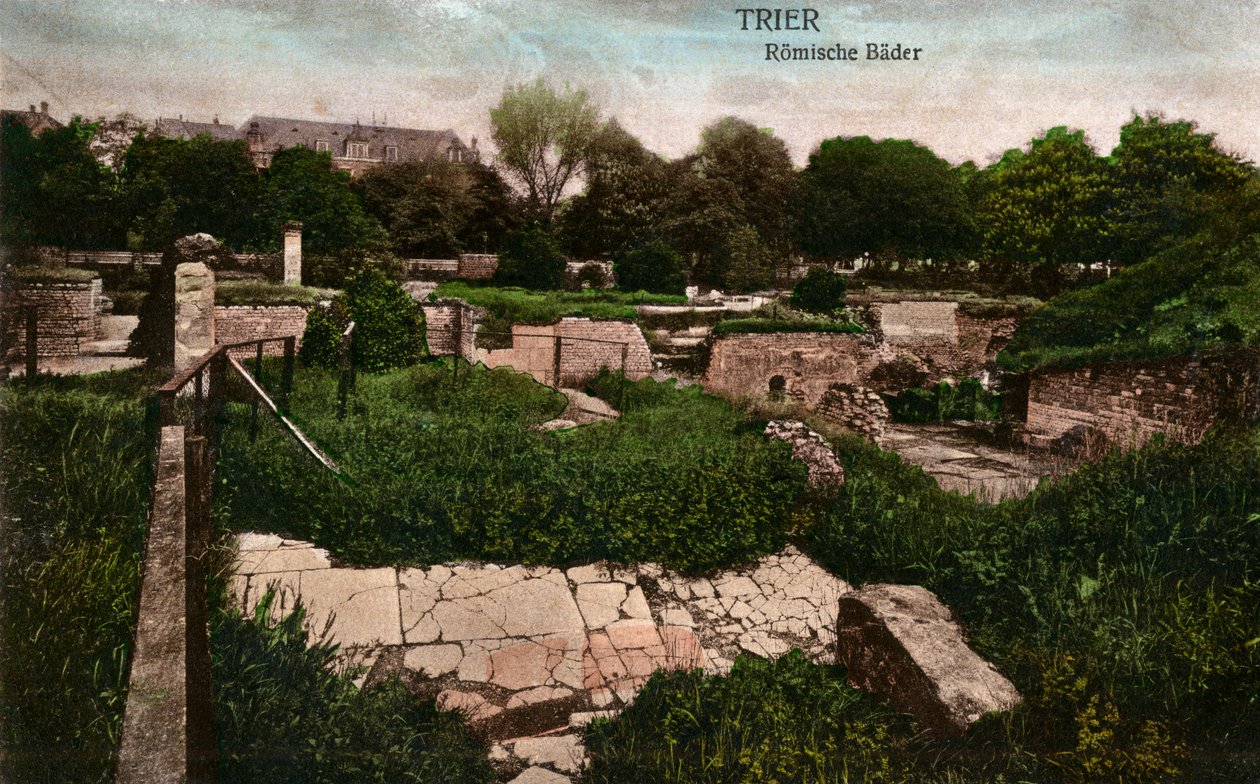 Trevír - ruiny římských lázní - Francie, konec 19. století (pohlednice) od Unbekannter Künstler