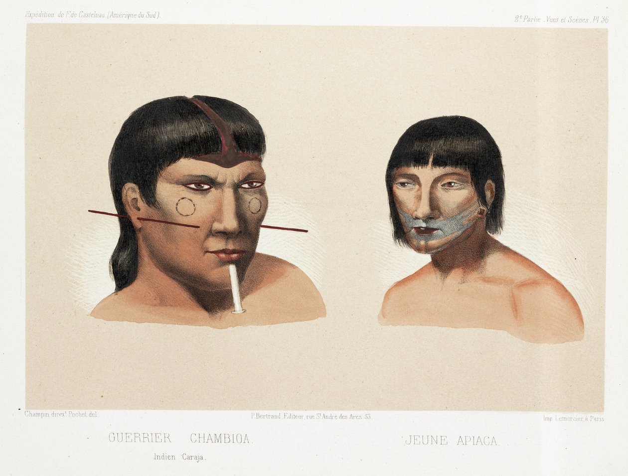 Dva jihoameričtí Indiáni, c 1843-1847 od Unbekannt