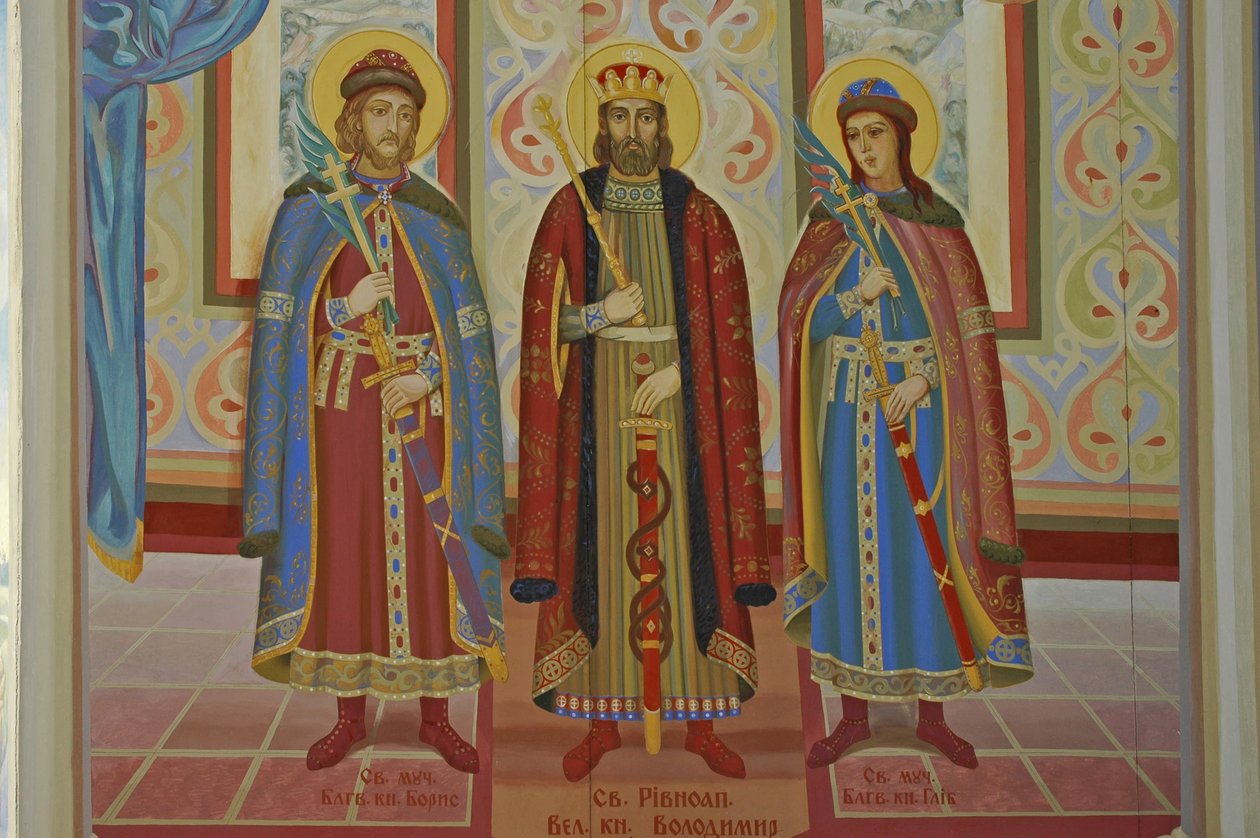 Ukrajina, Kyjev, pravoslavný klášter sv. Michala (orig1108, rekonst. 2001), vnější freska od Unbekannt