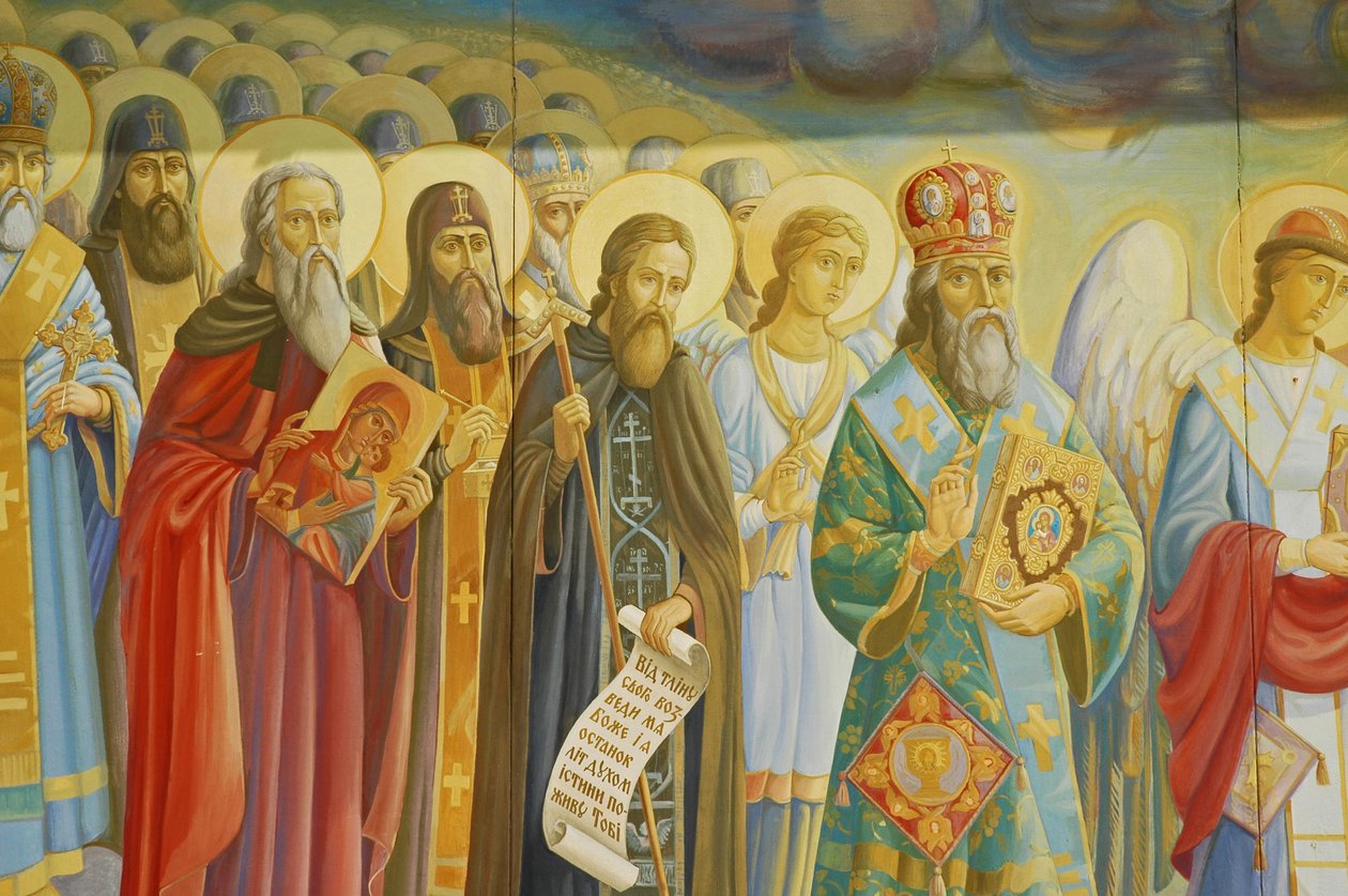 Ukrajina, Kyjev, pravoslavný klášter sv. Michala (orig1108, rekonst. 2001), vnější freska od Unbekannt