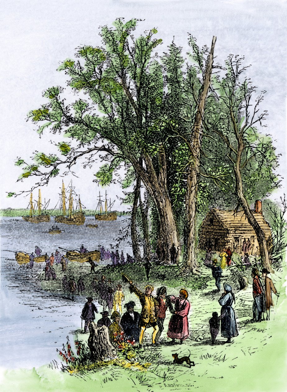 Spojené státy americké, stát Pennsylvania: (William) Penn v kolonii Pennsylvania ve Filadelfii od Unbekannter Künstler