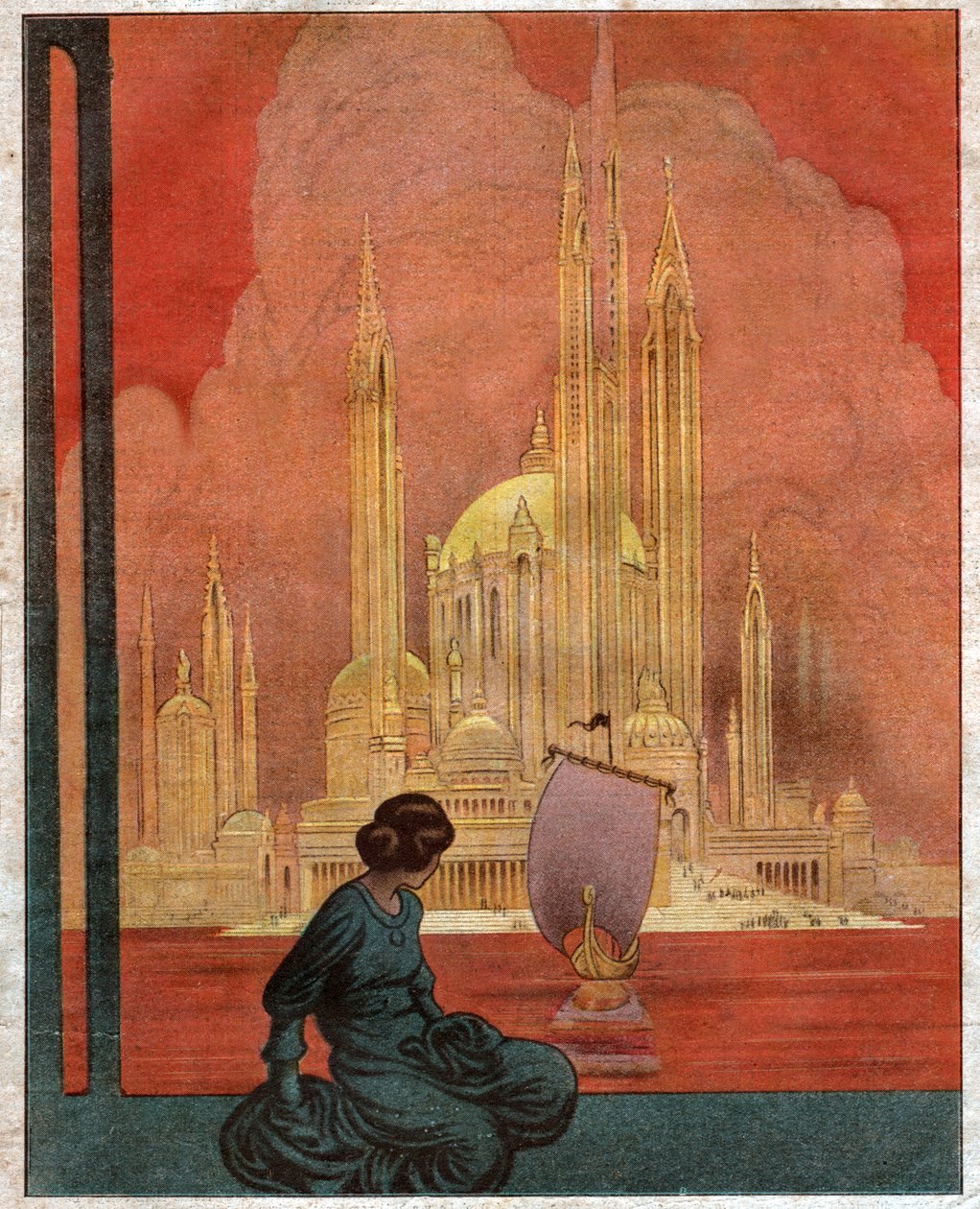 Utopické město. (Ilustrace 1922) od Unbekannter Künstler