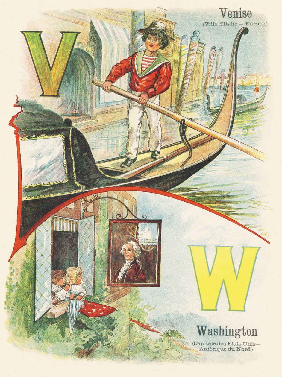 V W: Benátky, Washington - ABC dvou světů. Emile Guerin, nakladatel, Paříž, cca 1900. Rozměry: 27,5 x 21,5 cm od Unbekannt