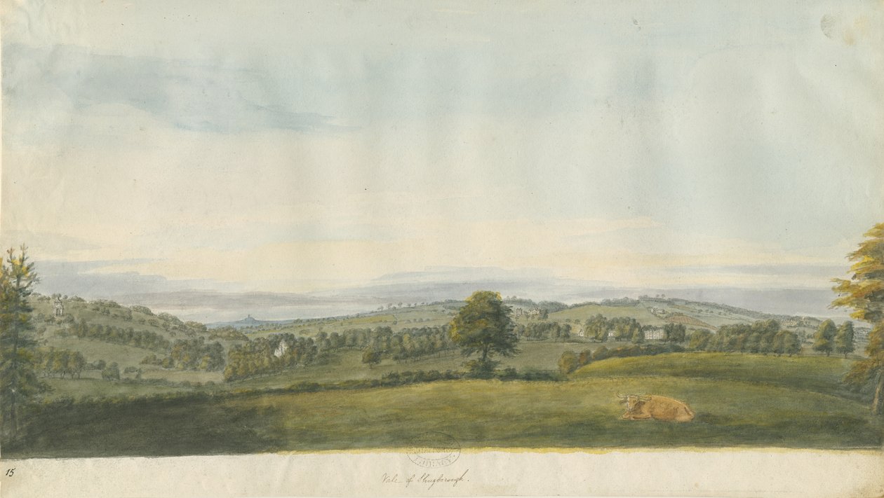 Vale of Shugborough: malba akvarelem a [konec 18. století] od Unbekannt