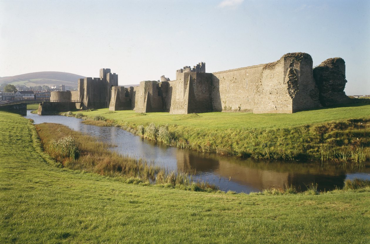 Pohled na hrad Caerphilly, Glamorgan, Wales, postavený v letech 1268-77 (foto) od Unbekannt